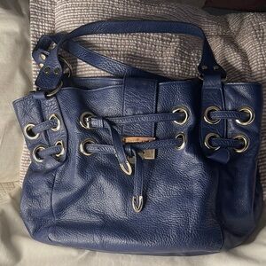 Jimmy Choo Lux Substantial Blue Leather Tote Bag by Jimmy Choo Gorgeous Blue